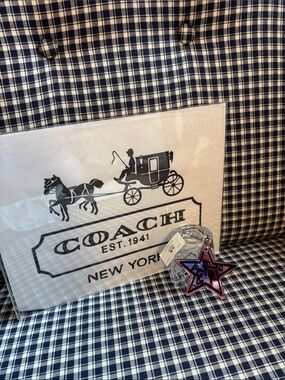 Coach poppy Metallic Pink Star Charm key ring